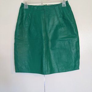 Vintage green leather skirt